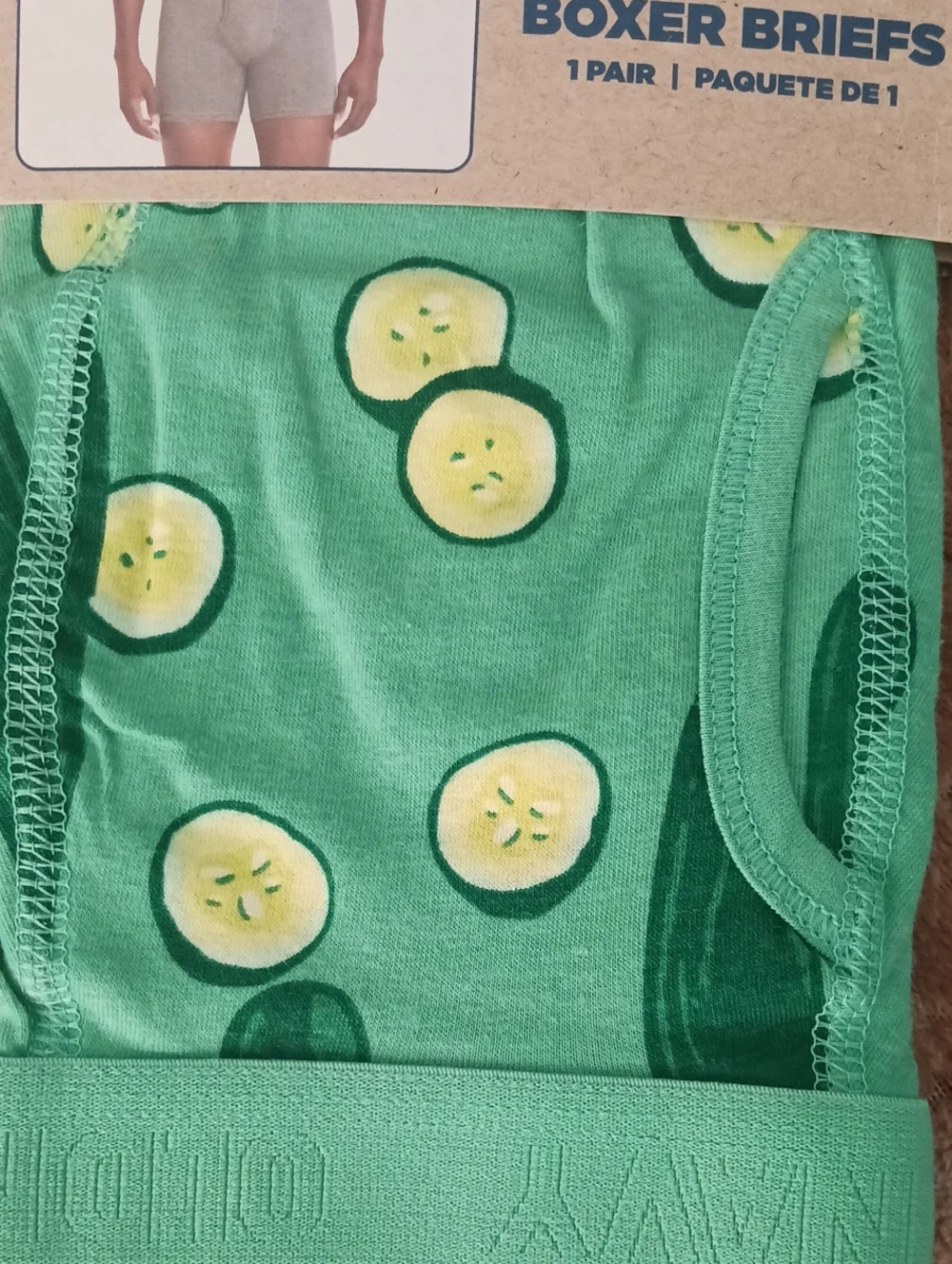 Old Navy Mens' Green Cucumber-Print Boxer Briefs